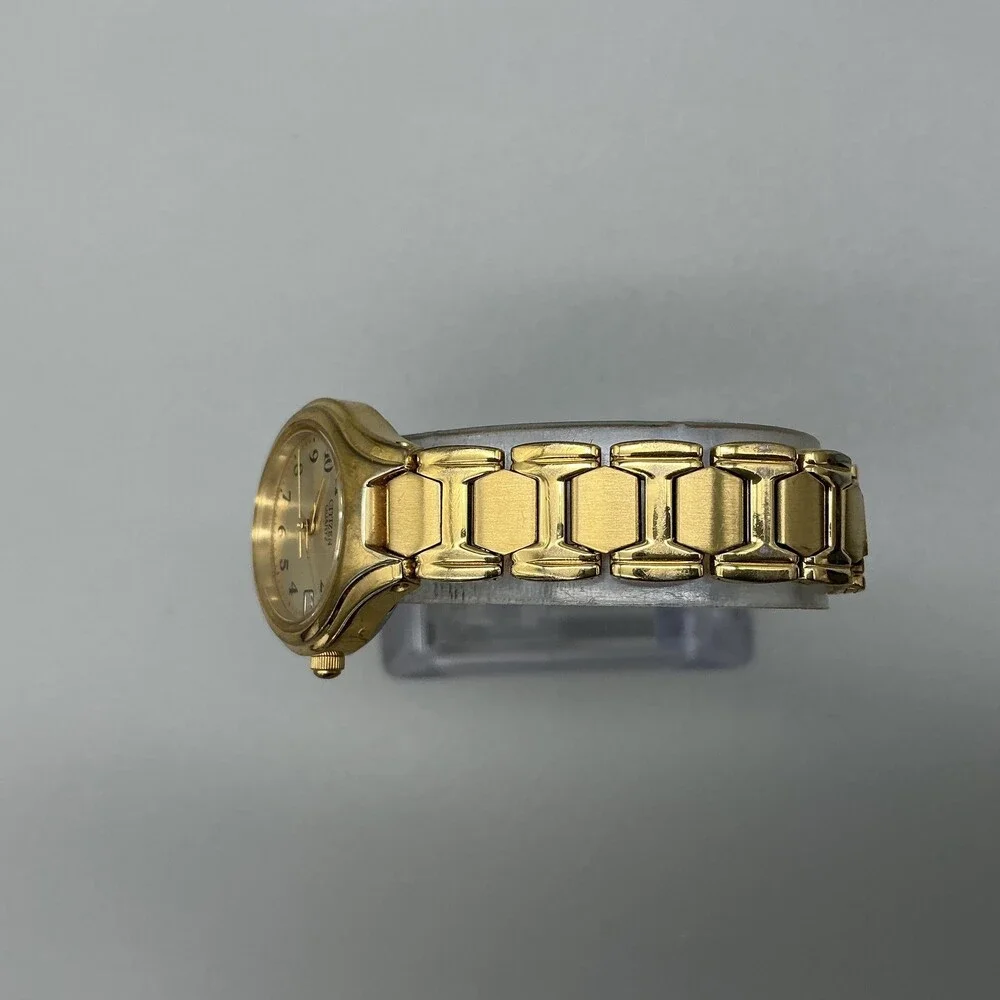 Citizen Womens Watch 23mm Champagne Dial Gold Tone 1012-3072689 New Battery 7.5